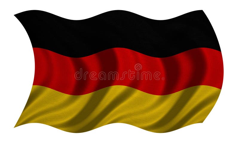 Flag of Germany Waving in Wind with Fabric Texture Stock Image - Image ...