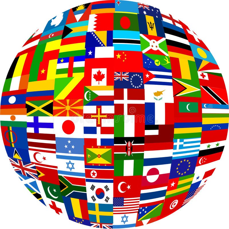 Flag globe royalty free illustration