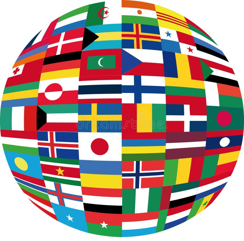 Flag globe vector illustration
