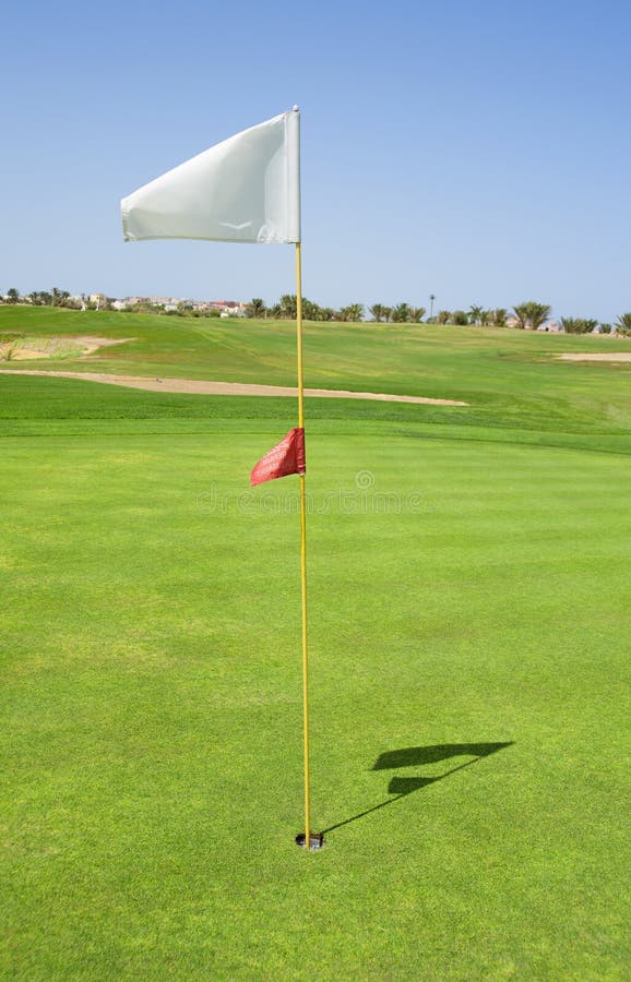 Flag on a golf course green