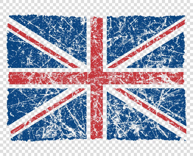 Flag of great Britain, abstract. UK flag in grunge. The effect of scuff, wear, damage, old. Vector element   background.