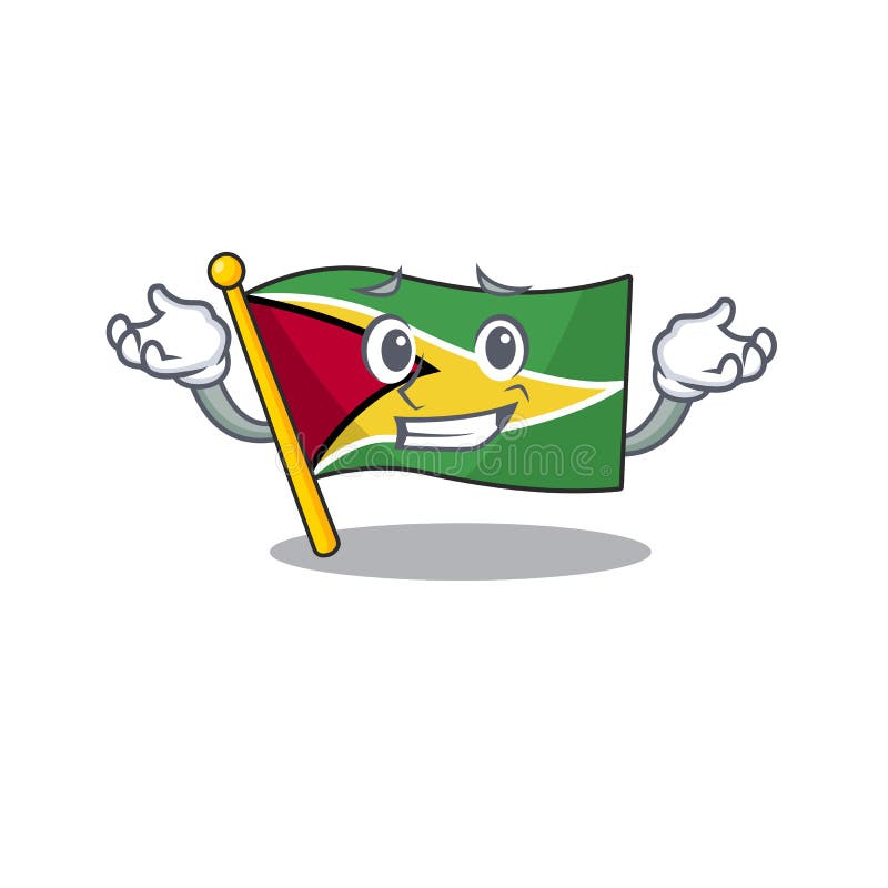 Flag guyana grinning flown on mascot pole royalty free illustration