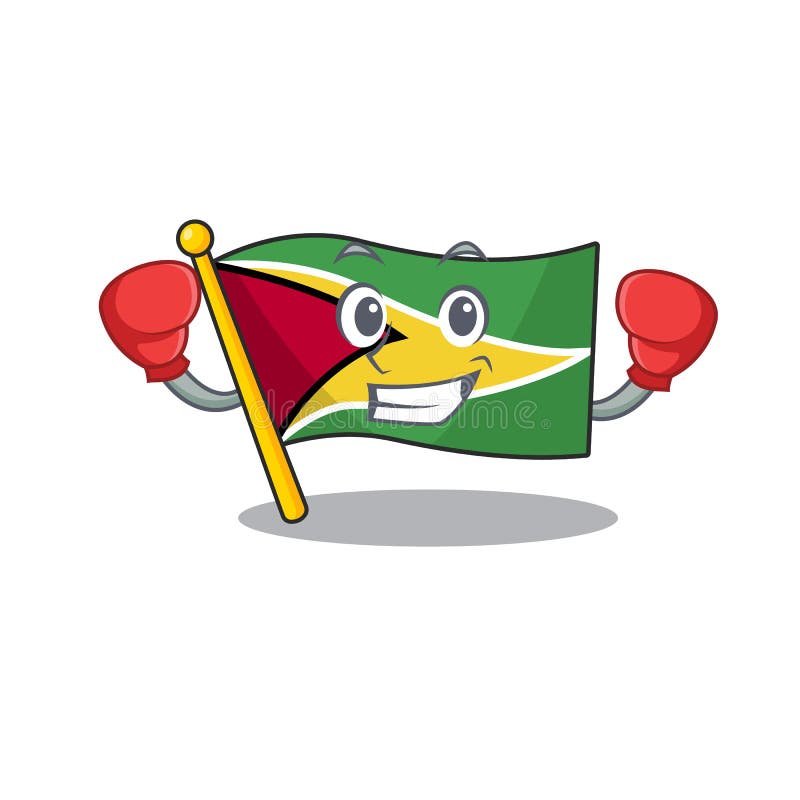 Flag guyana isolated in the cartoon boxing royalty free illustration