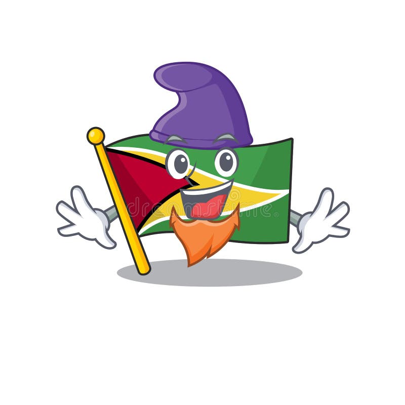 Flag guyana isolated in the cartoon elf stock illustration