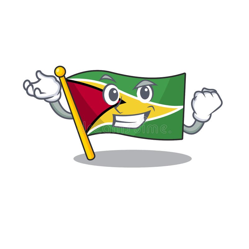 Flag guyana successful flown on mascot pole royalty free illustration