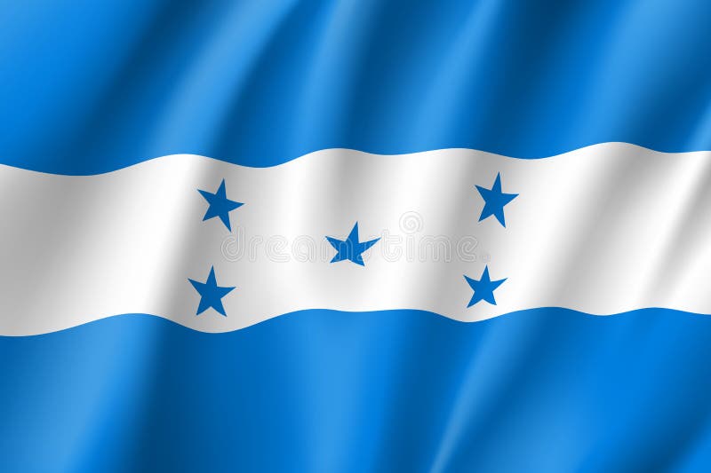 Honduras Realistic Waving Flag Vector Illustration. National Country ...