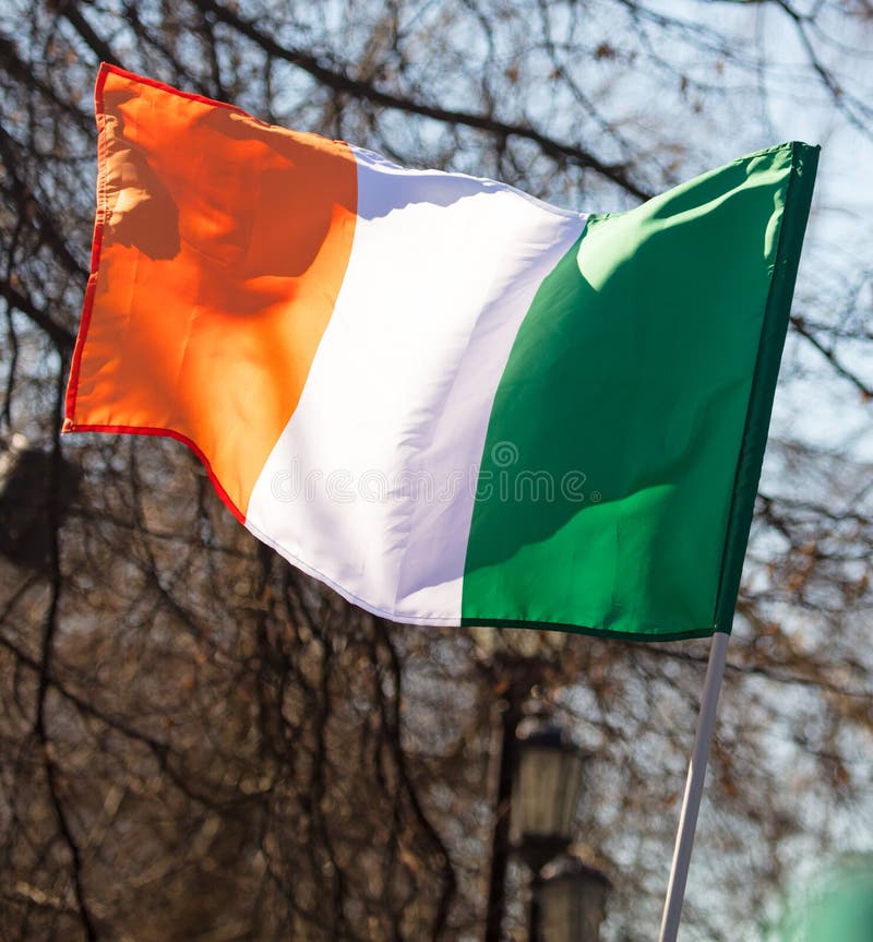 Flag of Ireland in the Open Air Stock Image Image of flag, banner