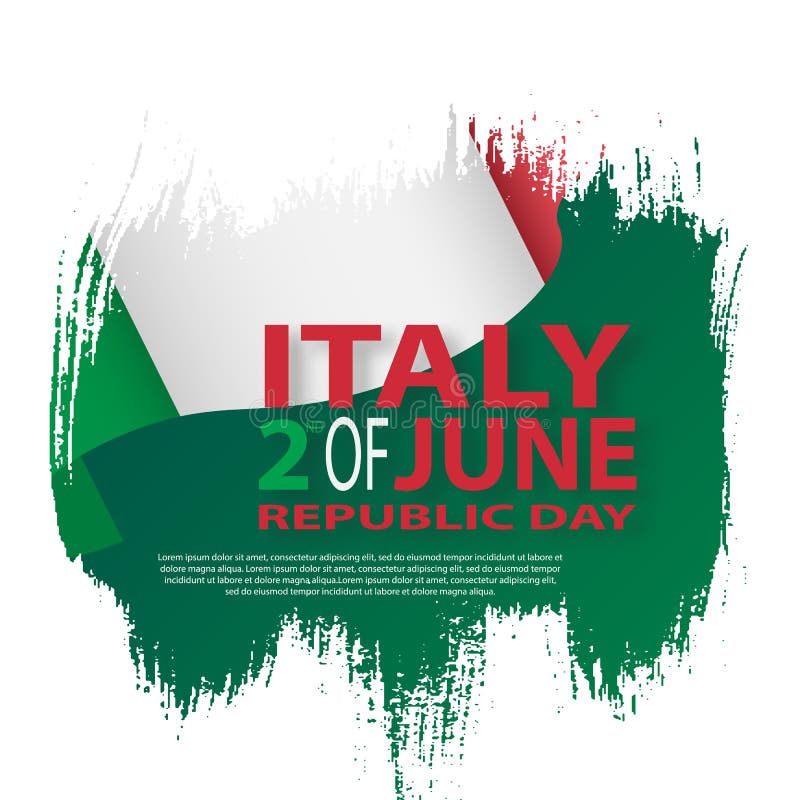 flag italienare Italiensk översättning av inskriften: Italien I andra hand av Juni Italiensk republikferie royaltyfri illustrationer flag italienare Italiensk översättning av inskriften: Italien I andra hand av Juni Italiensk republikferie royaltyfri illustrationer