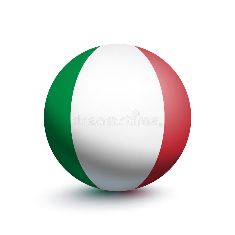 Italy ball flag stock illustration. Illustration of icon - 863616