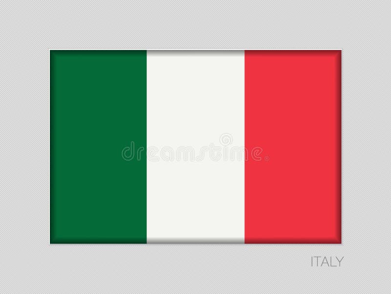 Flag of Italy. National Ensign Aspect Ratio 2 to 3 on Gray
