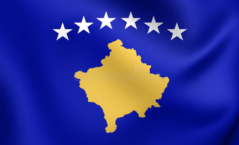 Kosovo Coat Of Arms On The Official Flag Stock Vector - Illustration of ...