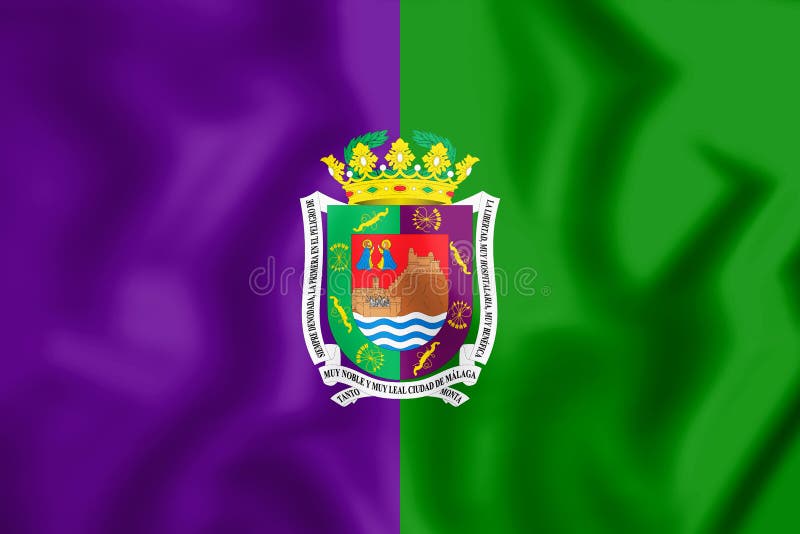 Malaga flag illustration stock illustration. Illustration of waving 128882716
