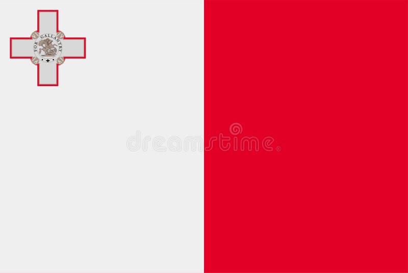 Flag of Malta . Sovereign state flag of Malta vector illustration Flag of Malta . Sovereign state flag of Malta vector illustration