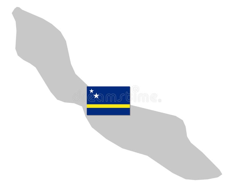 Flag and map of Curacao stock vector. Illustration of icon - 174650518