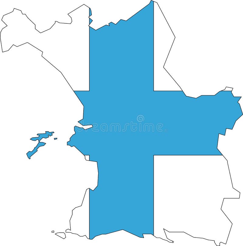 Flag Of Marseille Is A Capital Of The Bouches-du-Rhone Department