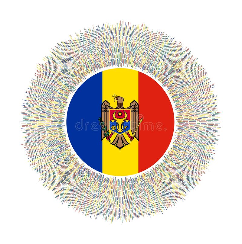 Vlajka z moldavsko barvitý paprsky.