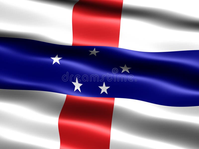 Download Netherlands Antilles Flag. 3D Waving Flag Design. The ...