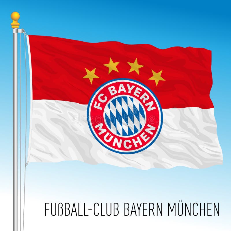 Flag Ogf the Bayern Munchen Footbal Club, Germany, Editorial