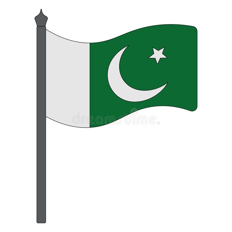 Pakistan flag and hand on white background. Vector illustration Stock  Vector Image & Art - Alamy