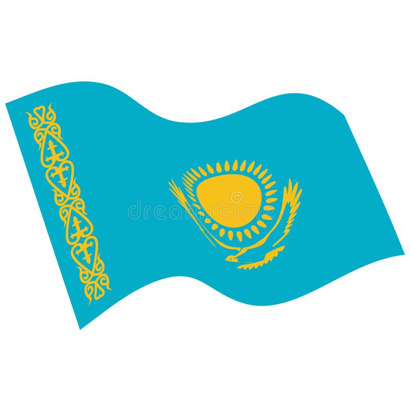 National flag of kazakhstan republic Royalty Free Vector