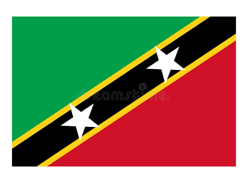Flag of Saint Kitts Nevis Stock Vector Illustration of yellow, kitts: