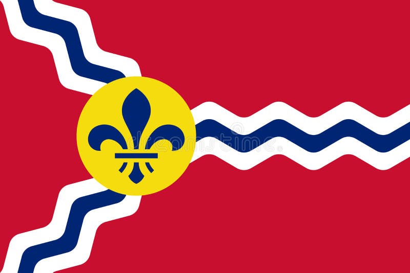Flag of Saint Louis state Missouri. United States of America