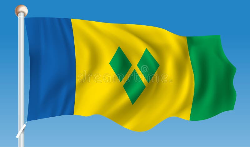 Flag of Saint Kitts and Nevis Stock Vector - Illustration of outline