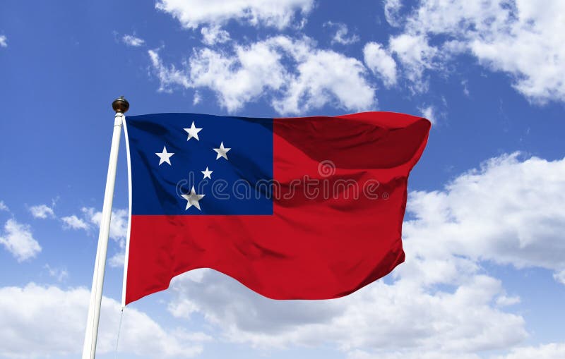Flag Of Samoa, Constellation Of The Southern Cross Stock Image Image