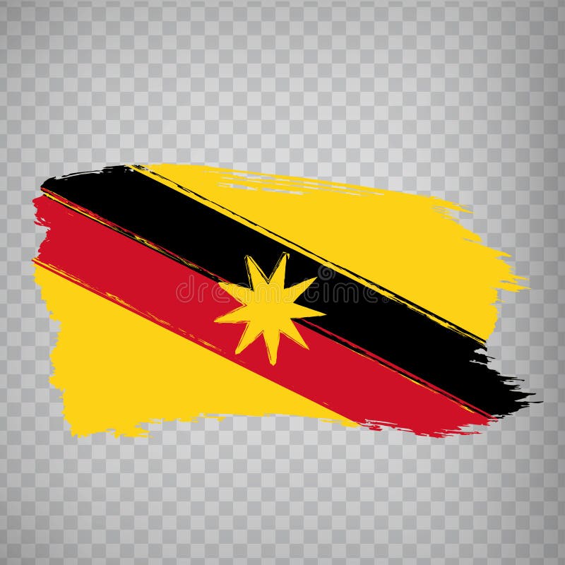 3D Flag of Sarawak, Malaysia. Stock Illustration - Illustration of