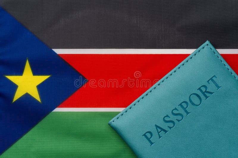 On the flag of South Sudan is a passport stock photography On the flag of South Sudan is a passport stock photography