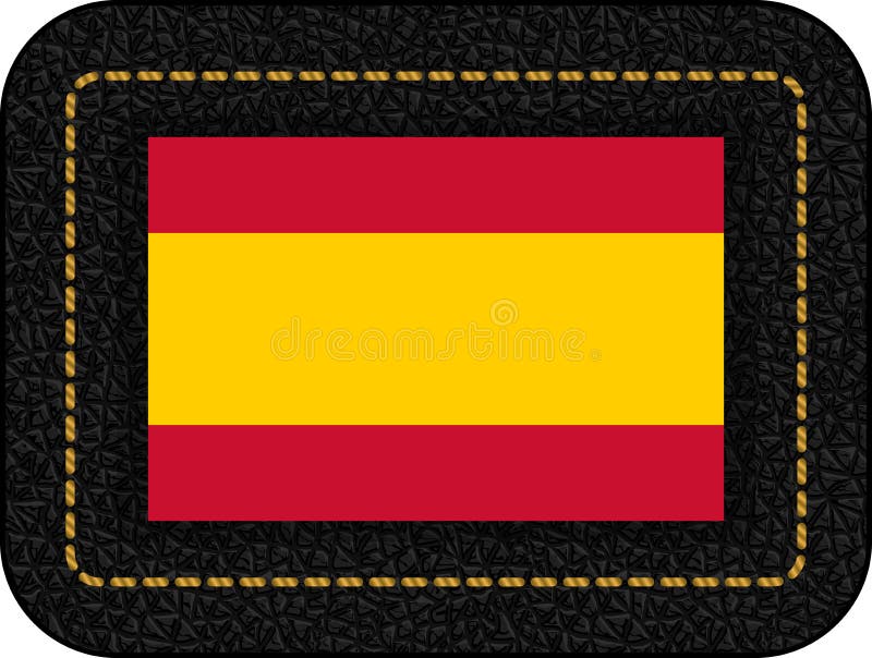 Flag of Spain without Coat of Arms. Vector Badge and Icon Stock Vector