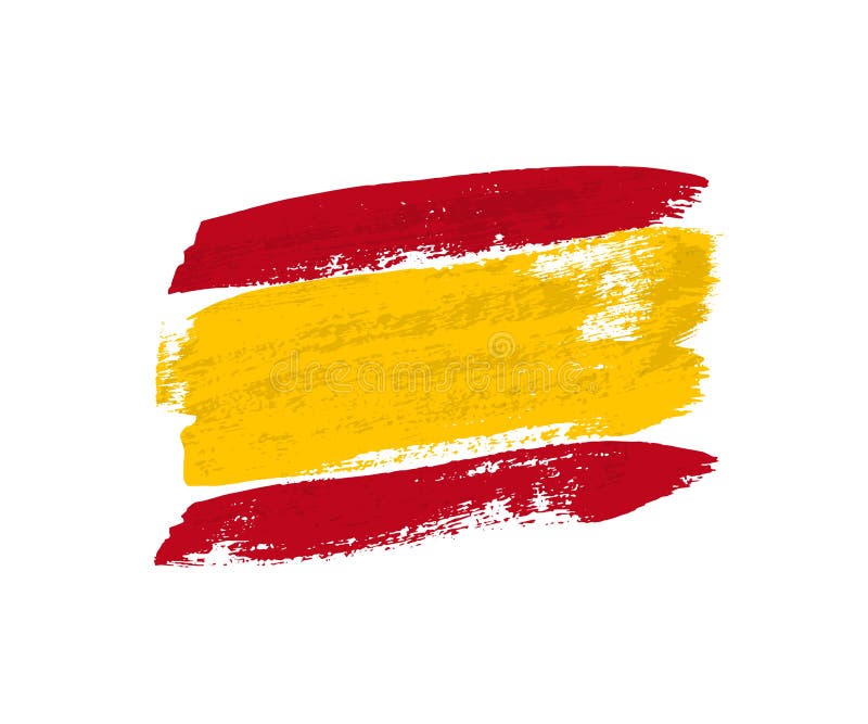 Spanish Flag By Brush Strokes Stock Illustration Illustration of