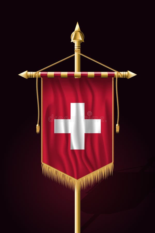 Flag of Switzerland. Festive Vertical Banner. Wall Hangings