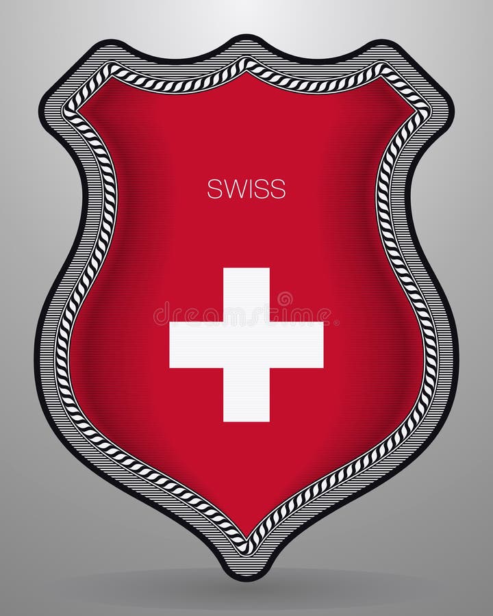 Flag of Switzerland. Vector Badge and Icon
