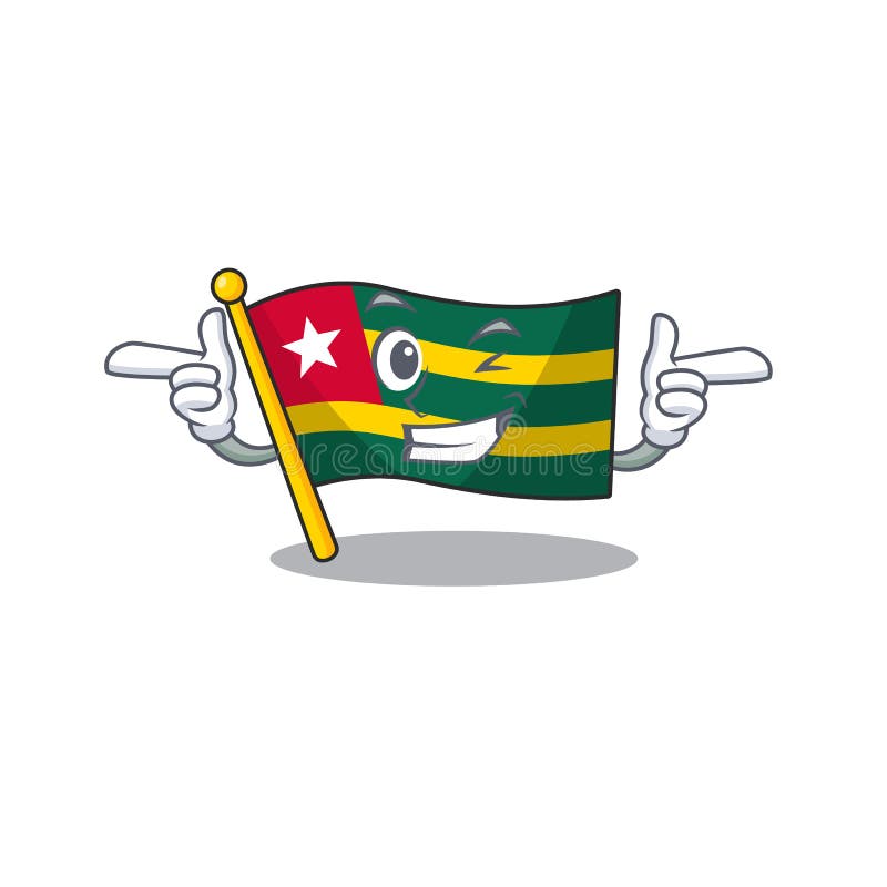 Flag togo Scroll mascot cartoon design with Wink eye stock illustration