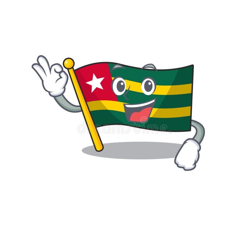 Flag togo Scroll mascot design making an Okay gesture royalty free illustration