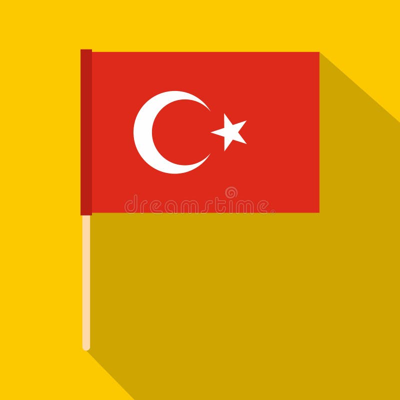 Download Flag Of Turkey Icon, Flat Style Stock Vector ...