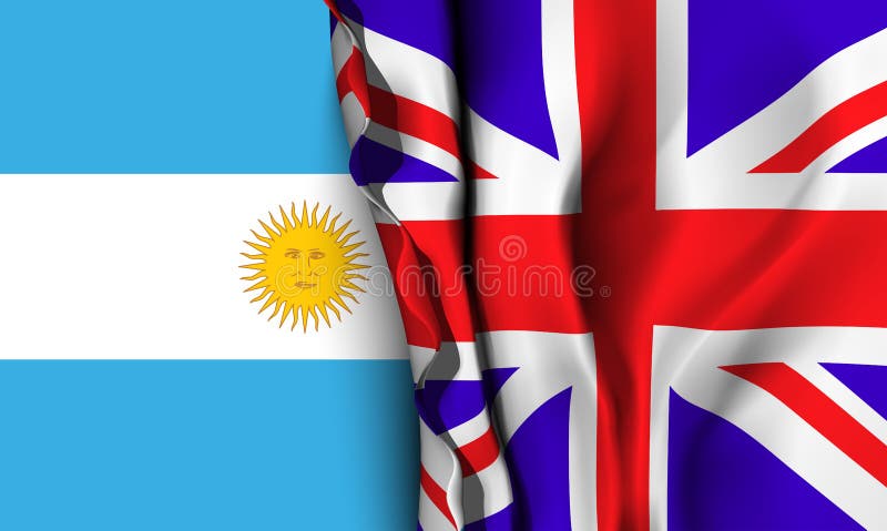 Flag of United Kingdom Over the Argentina Flag. Stock Vector ...