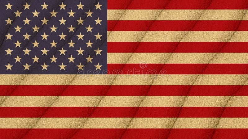 Flag of United states on the sand. stock image Flag of United states on the sand. stock image