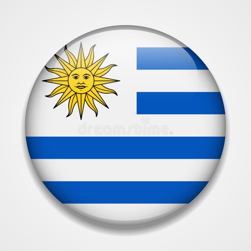 Uruguay Map in Round Isometric Style with Triangular 3D Flag of Uruguay ...