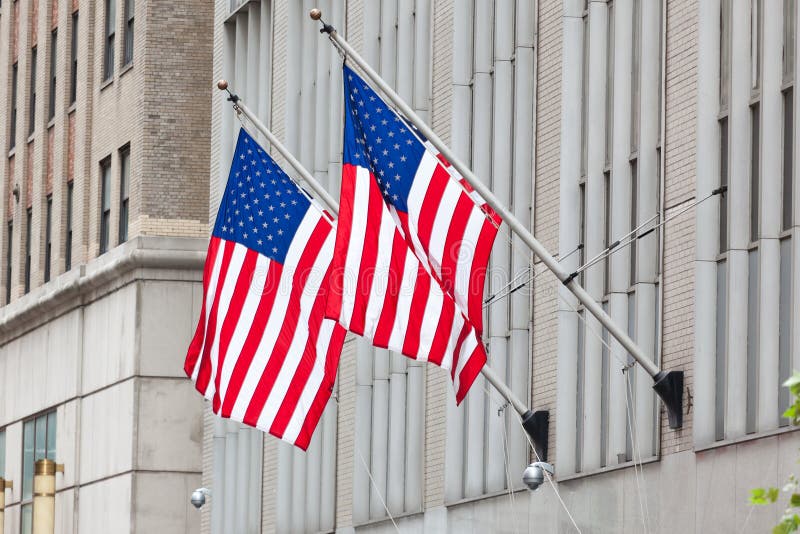 Flag of the USA (America) on Wall Street