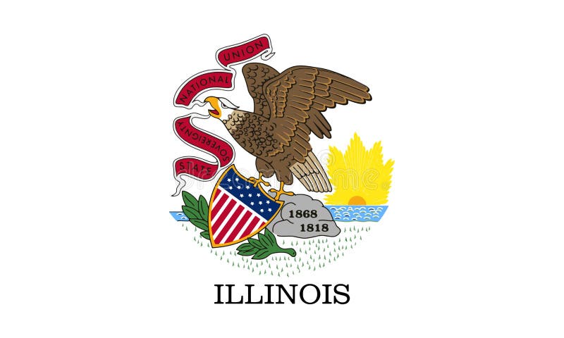 Flag of the USA State of Illinois, vector stock illustration