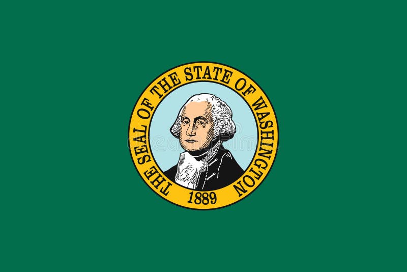 Flag of Washington State of the United States Stock Illustration