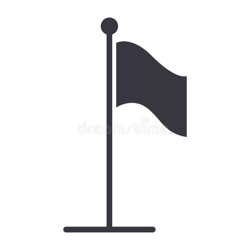Flag waving icon stock vector. Illustration of team - 135229434