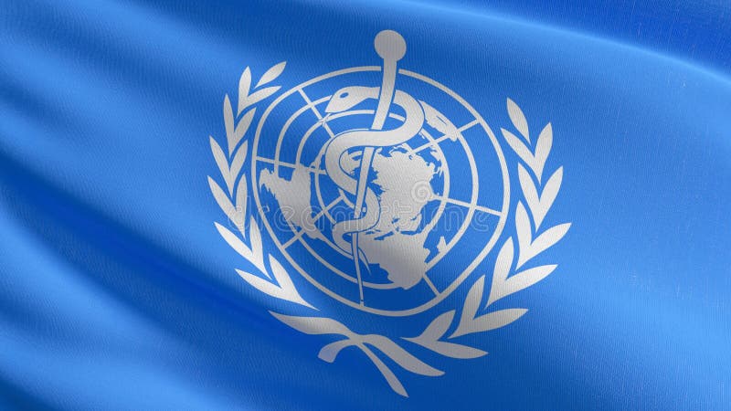 The Flag of World Health Organization or WHO Blowing in the Wind ...
