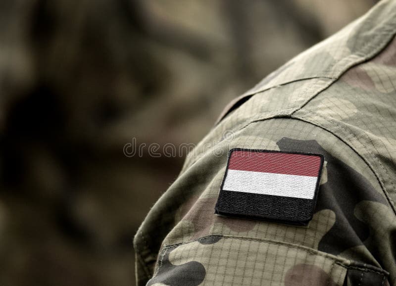 Flag of Yemen on Military Uniform Collage Stock Image - Image of east ...