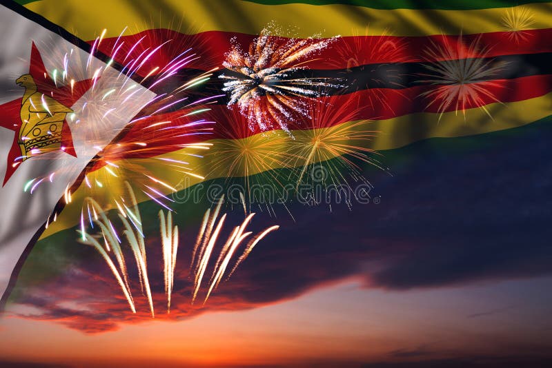 Flag of Zimbabwe for Independence Day Stock Photo - Image of carnival