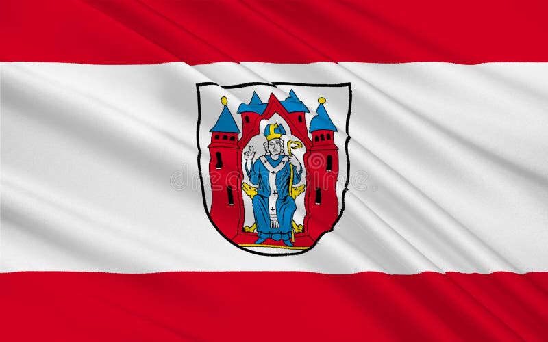 Flaga Aschaffenburg miasto w Bavaria, Niemcy. Flaga Aschaffenburg jest miastem w północnego zachodu Bavaria, Niemcy ilustracja 3 d
