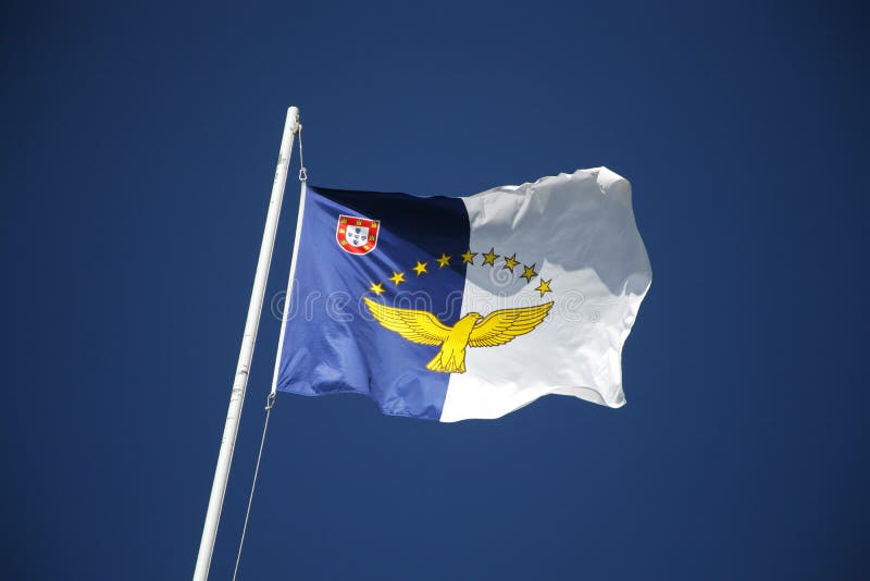 Flaga Azores wyspy zdjęcie stock Flaga Azores wyspy zdjęcie stock