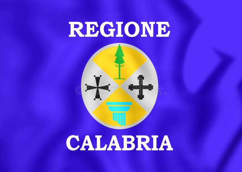 Flag of Calabria, Italy. 3D Illustration. Flag of Calabria, Italy. 3D Illustration.